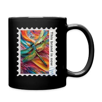 Airbrush-Illustration "Libelle 01" EN - Full Colour Mug - black - Right
