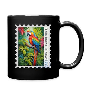 Illustration à l’aérographe « Parrot 06 » FR - Mug uni - noir - Droite