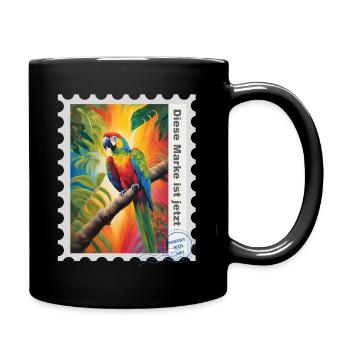 Illustration à l’aérographe « Parrot 07 » FR - Mug uni - noir - Droite
