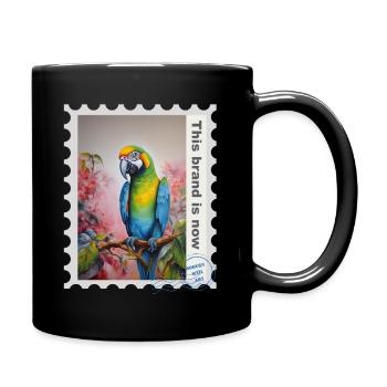 Illustration à l’aérographe « Parrot 08 » FR - Mug uni - noir - Droite