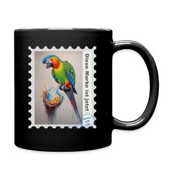 Illustration à l’aérographe « Parrot 09 » DE - Mug uni - noir - Droite