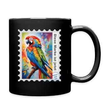 Illustration à l’aérographe « Parrot 11 » DE - Mug uni - noir - Droite