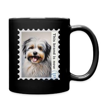 Airbrush-Illustration "Havaneser 01" EN - Tasse einfarbig - Schwarz - Rechts
