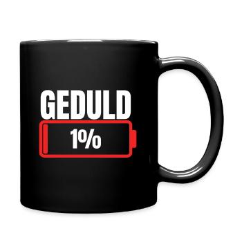 Geduld 1% Akku leer - Tasse einfarbig - Schwarz - Rechts
