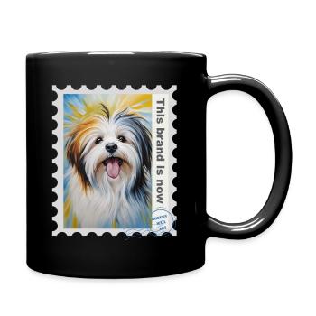 Airbrush-Illustration "Havaneser 03" EN - Tasse einfarbig - Schwarz - Rechts
