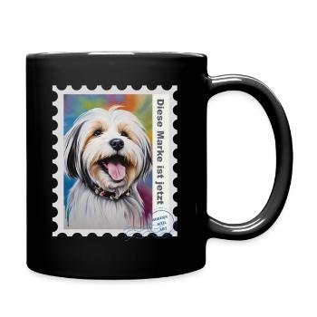 Airbrush-Illustration "Havanerser 05" DE - Tasse einfarbig - Schwarz - Rechts