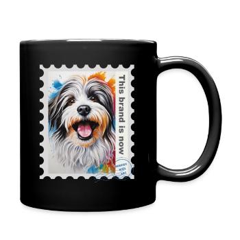 Airbrush-Illustration "Havaneser 07" EN - Tasse einfarbig - Schwarz - Rechts
