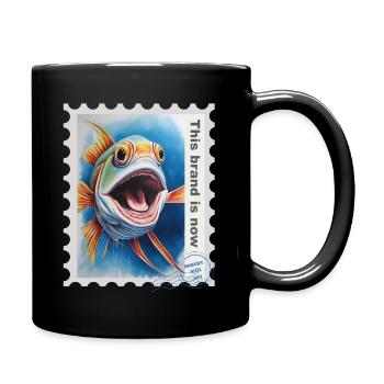 Illustration à l’aérographe « Fish 05 » FR - Mug uni - noir - Droite