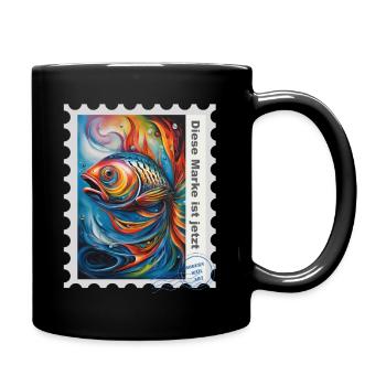 Illustration à l’aérographe « Fish 07 » DE - Mug uni - noir - Droite