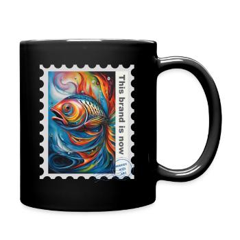Illustration à l’aérographe « Poisson 07 » FR - Mug uni - noir - Droite