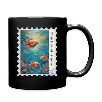Illustration à l’aérographe « Poisson 06 » FR - Mug uni - noir - Droite