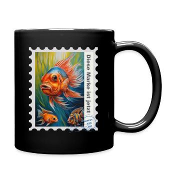 Illustration à l’aérographe « Fish 11 » DE - Mug uni - noir - Droite