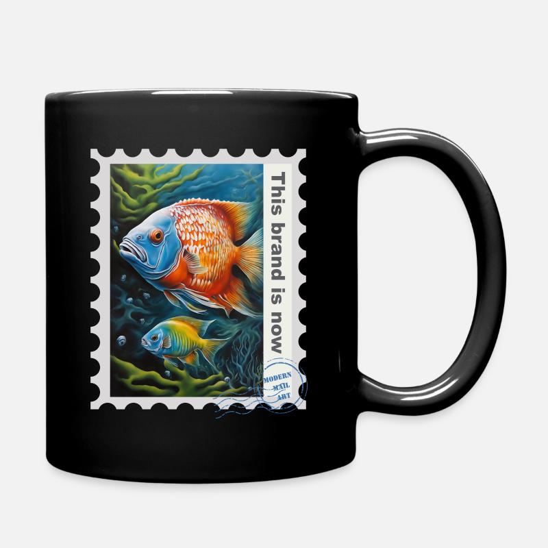 Airbrush illustration „Fish 13“ EN - Full Colour Mug - black