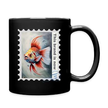 Illustration à l’aérographe « Poisson 12 » FR - Mug uni - noir - Droite