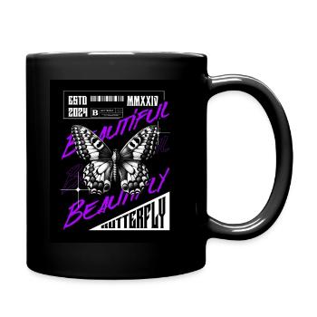 Beautiful Butterfly - Tasse einfarbig - Schwarz - Rechts