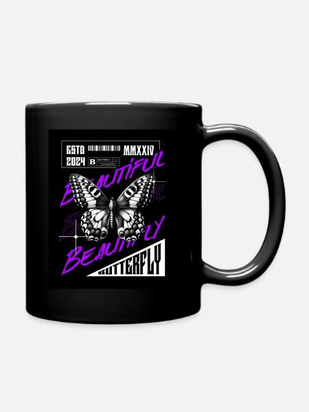 Beautiful Butterfly - Tasse einfarbig - Schwarz