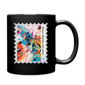 Airbrush-Illustration „Abstrakt 02“ DE - Tasse einfarbig - Schwarz - Rechts