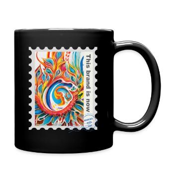 Airbrush-Illustration „Abstrakt 03“ EN - Tasse einfarbig - Schwarz - Rechts