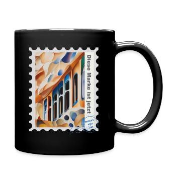 Airbrush-Illustration „Architektur 05“ DE - Tasse einfarbig - Schwarz - Rechts
