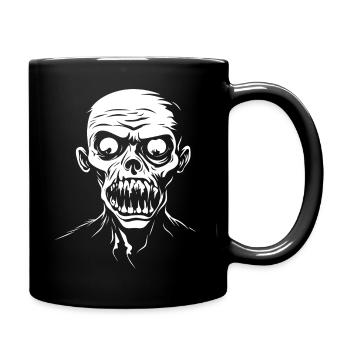 Zombie Face / Zombiekopf - Full Colour Mug - black - Right