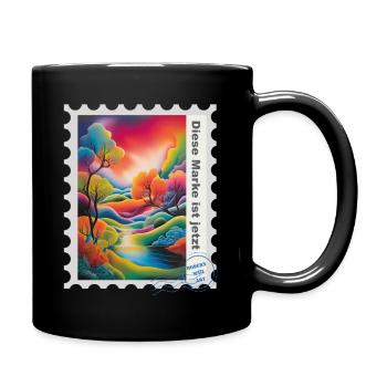 Illustration à l’aérographe « Paysage 04 » DE - Mug uni - noir - Droite