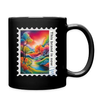 Illustration à l’aérographe « Paysage 03 » FR - Mug uni - noir - Droite