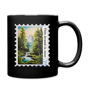 Illustration à l’aérographe « Paysage 02 » FR - Mug uni - noir - Droite
