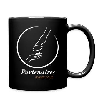 Hand & Huf - Partner zuerst (weiß) - Tasse einfarbig - Schwarz - Rechts