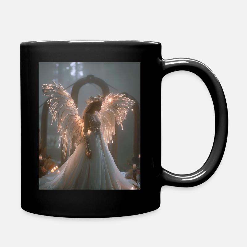 Schutzengel - Tasse einfarbig - Schwarz