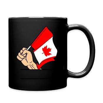 Flag Canada fist text space - Full Colour Mug - black - Right