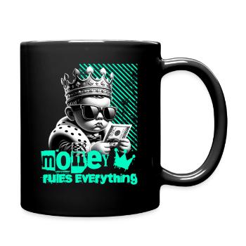 Money Rules Everything With Cool Baby King - Full Colour Mug - black - Right
