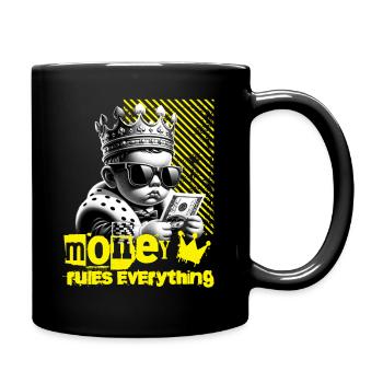 Money Rules Everything With Cool Baby King - Full Colour Mug - black - Right