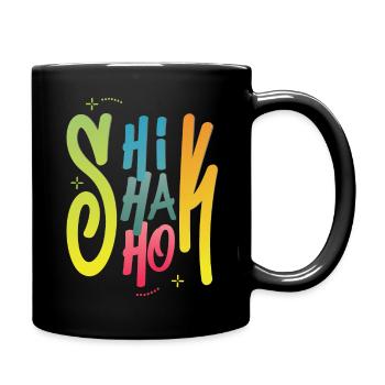 Shik Shak Shok bunte Buchstaben im Graffiti-Stil - Tasse einfarbig - Schwarz - Rechts