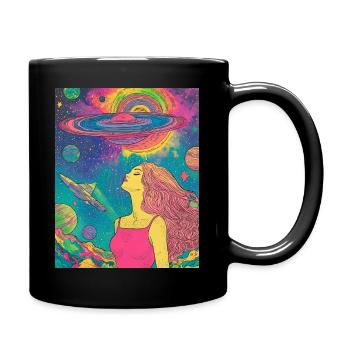 Cosmic Dream - Tasse einfarbig - Schwarz - Rechts
