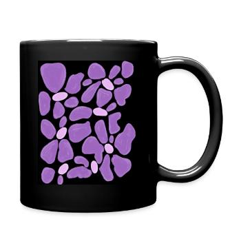 Lila Blume - Tasse einfarbig - Schwarz - Rechts