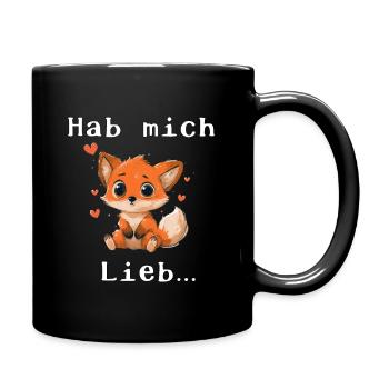 Fuchs zum Liebhaben Süß Liebe Valentinstag - Tasse einfarbig - Schwarz - Rechts