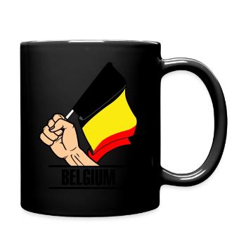 Drapeau Belgique poing texte BELGIQUE - Mug uni - noir - Droite