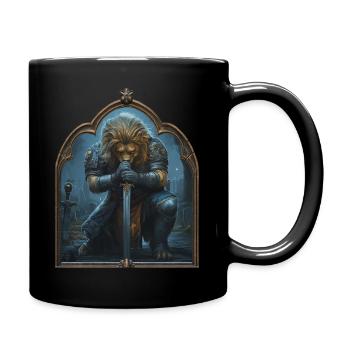 Löwenritter Epische Fantasie Mittelalter Gotik - Tasse einfarbig - Schwarz - Rechts