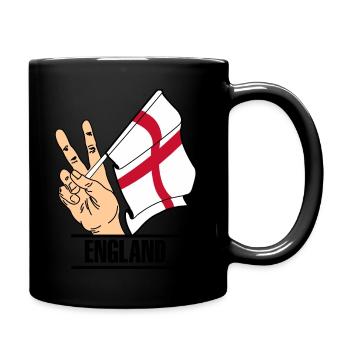 Flag England peace sign text 'ENGLAND' - Full Colour Mug - black - Right