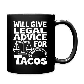 Paragraphen und Tacos - Tasse einfarbig - Schwarz - Rechts