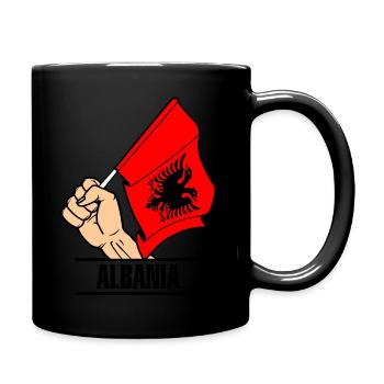 Drapeau Albanie poing premier texte ALBANIE - Mug uni - noir - Droite