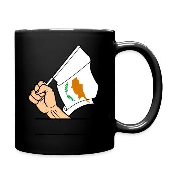 Flag Cyprus fist text space - Full Colour Mug - black - Right