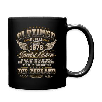 Oldtimer Baujahr 1976 Jahrgang Geburtstag Geschenk - Tasse einfarbig - Schwarz - Rechts