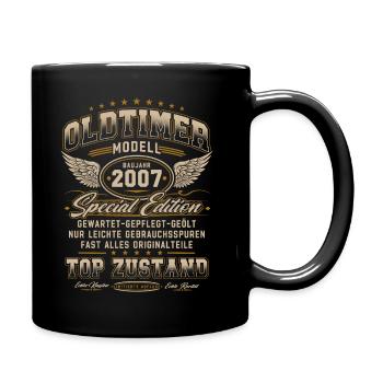 Oldtimer Baujahr 2007 Jahrgang Geburtstag Geschenk - Tasse einfarbig - Schwarz - Rechts