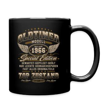 Oldtimer Baujahr 1966 Jahrgang Geburtstag Geschenk - Tasse einfarbig - Schwarz - Rechts