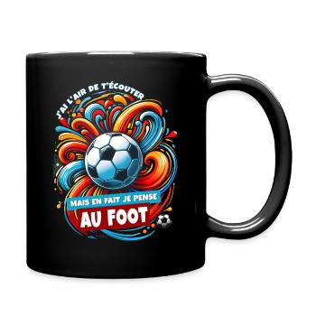 Football humour passionné de foot fan de foot - Mug uni - noir - Droite