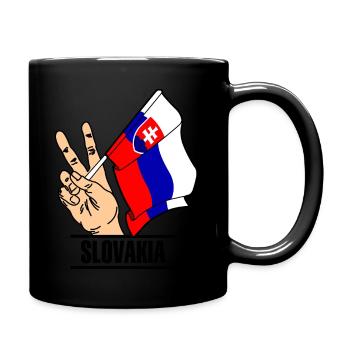 Flag Slovakia peace sign text SLOVAKIA - Full Colour Mug - black - Right