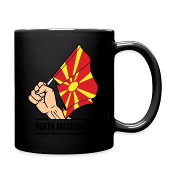 Flagge Nordmazedonien erster Text NORDMAZEDONIEN - Tasse einfarbig - Schwarz - Rechts