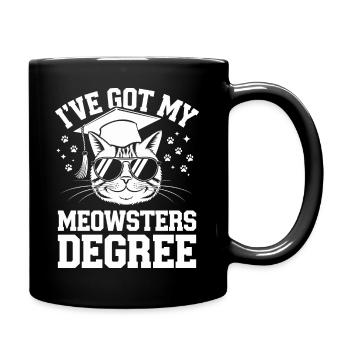 Funny cat design for academics - Full Colour Mug - black - Right