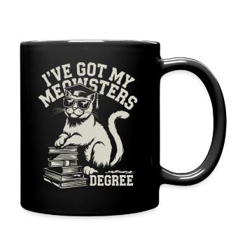 Funny cat design for students - Full Colour Mug - black - Right